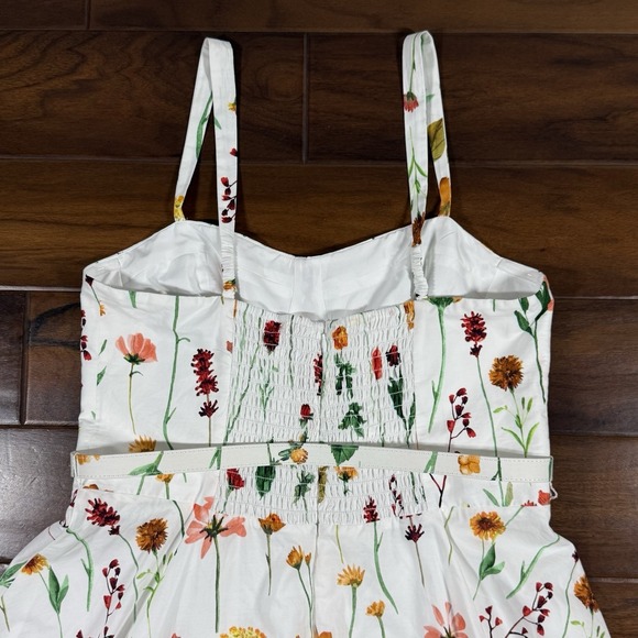 Antonio Melani Style By Simkins Size 14 White Floral Maybry Belt Maxi Dress - Picture 9 of 13